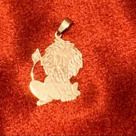 Lion Unisex pendant 14 karat gold. - Picture 4 of 4